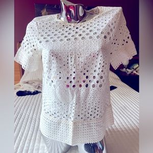 Michael Kors white eyelet shirt (S)